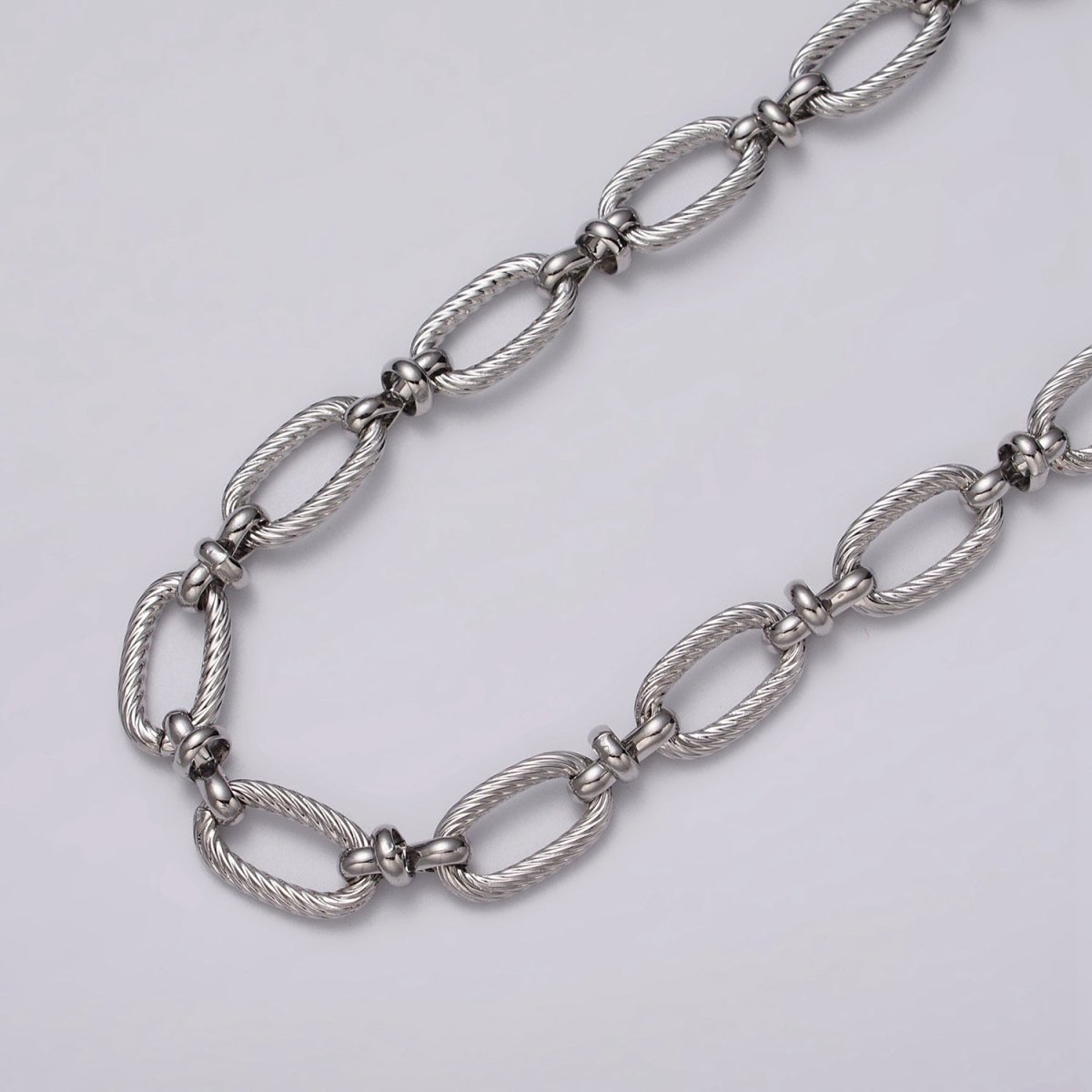 24k Gold Plated Figaro Long and Short Fancy Unfinished Chain in Gold & Silver | ROLL-1139 ROLL-1140 Clearance Pricing