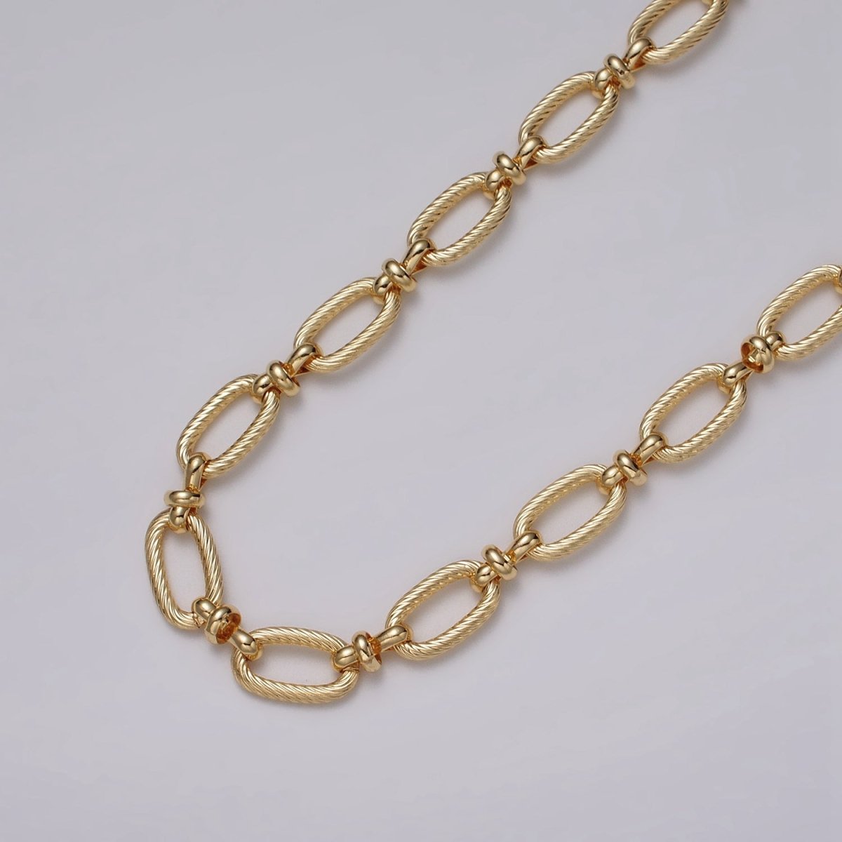 24k Gold Plated Figaro Long and Short Fancy Unfinished Chain in Gold & Silver | ROLL-1139 ROLL-1140 Clearance Pricing