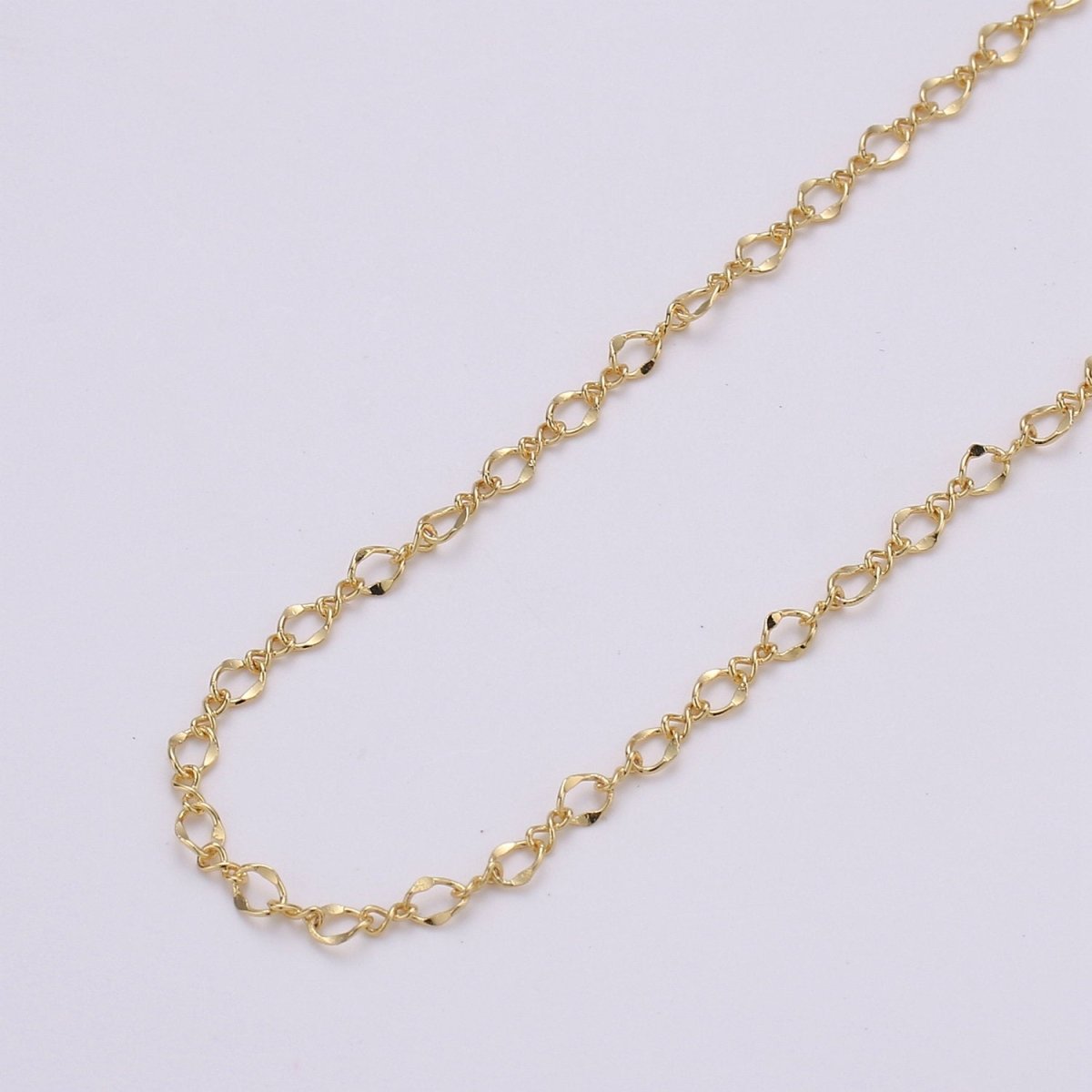 24K Gold Filled Figure Eight Chain, 3mm Width Dainty Chain Thin Chain, Unfinished Chain by Yard, infinity Chain | ROLL-137