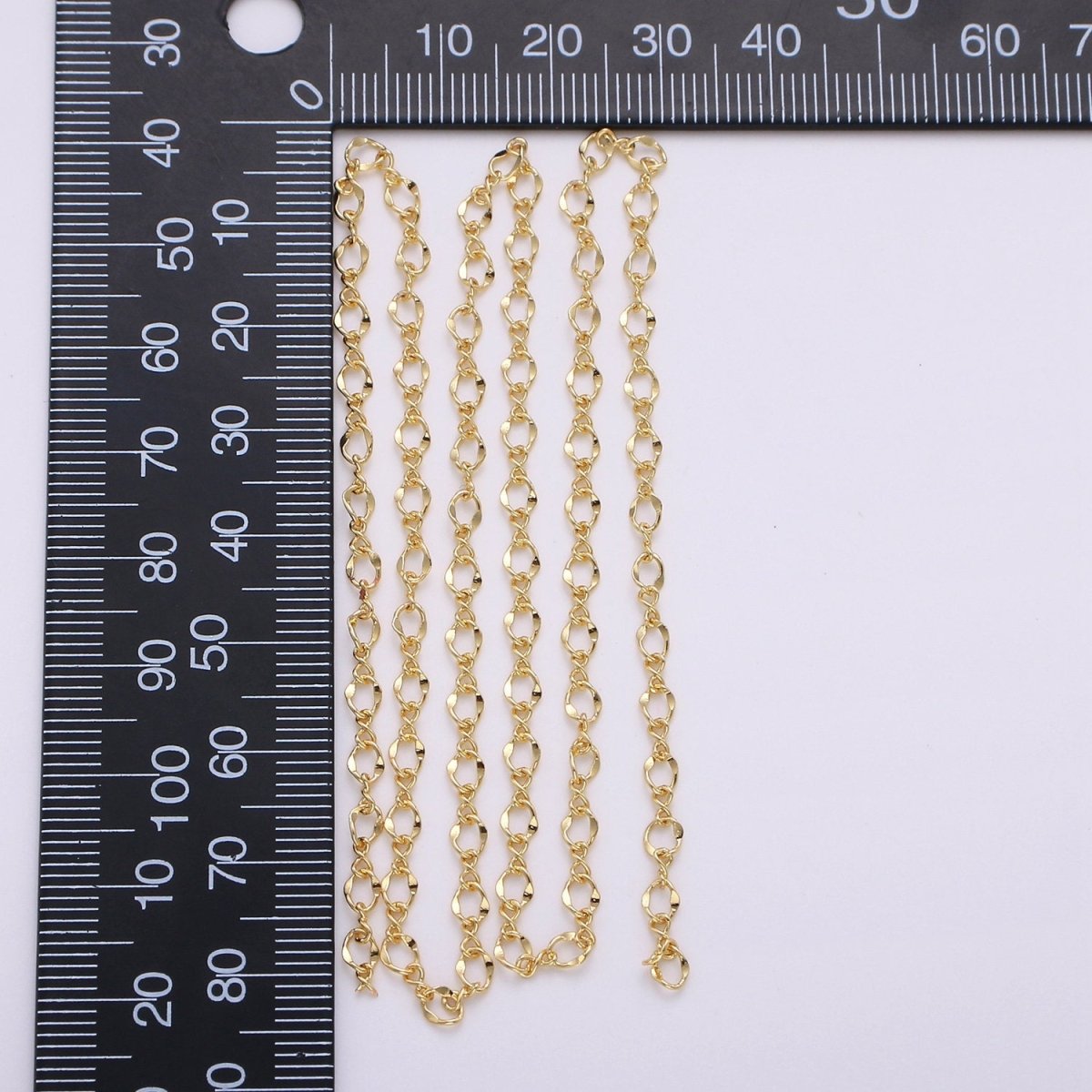24K Gold Filled Figure Eight Chain, 3mm Width Dainty Chain Thin Chain, Unfinished Chain by Yard, infinity Chain | ROLL-137
