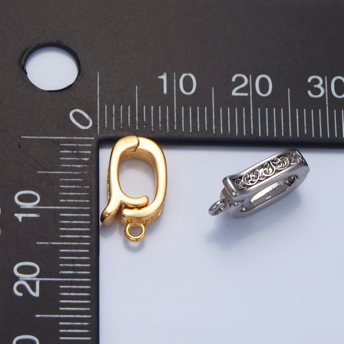 24K Gold Filled Filigree Snap Latch Bail Findings in Gold & Silver | Z973