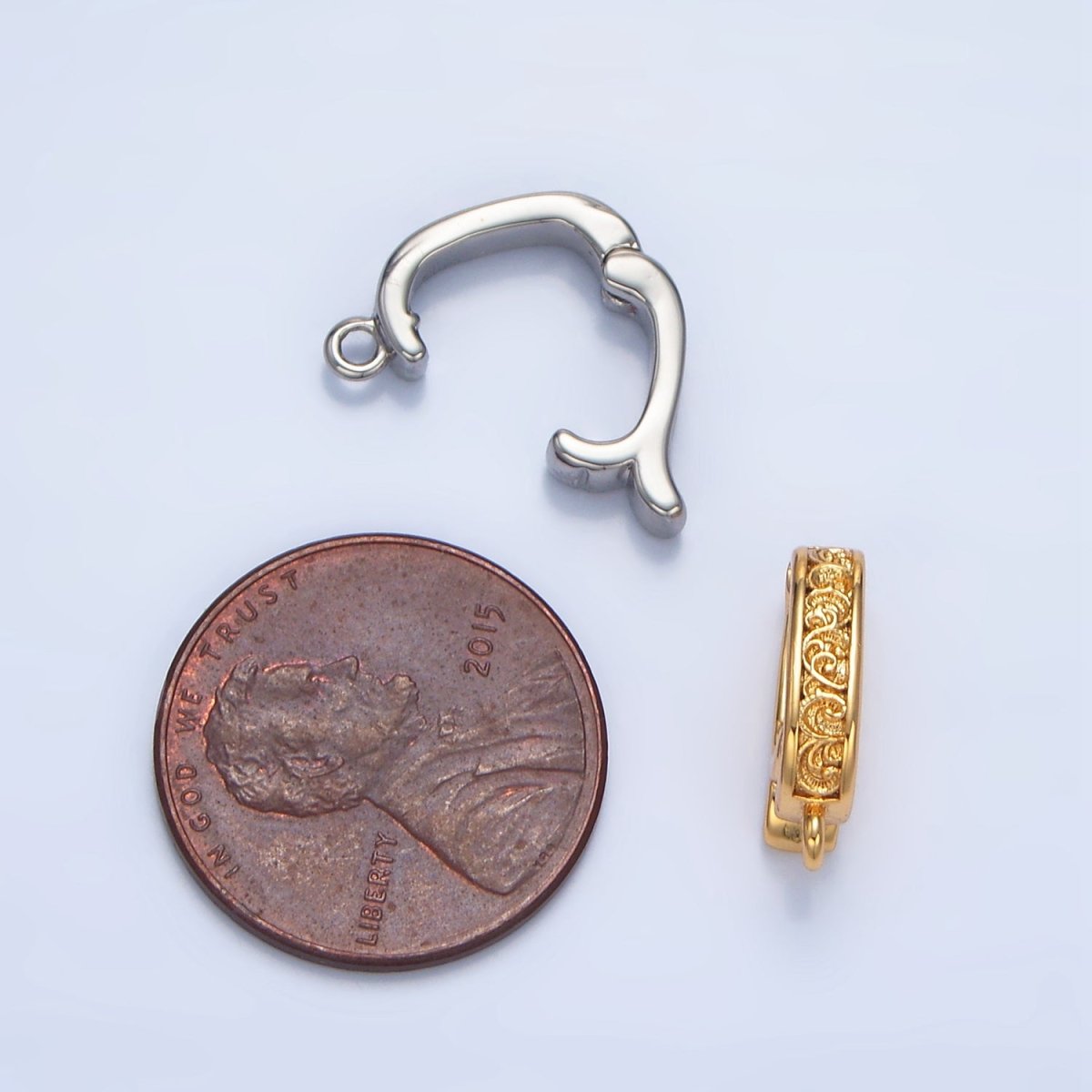 24K Gold Filled Filigree Snap Latch Bail Findings in Gold & Silver | Z973