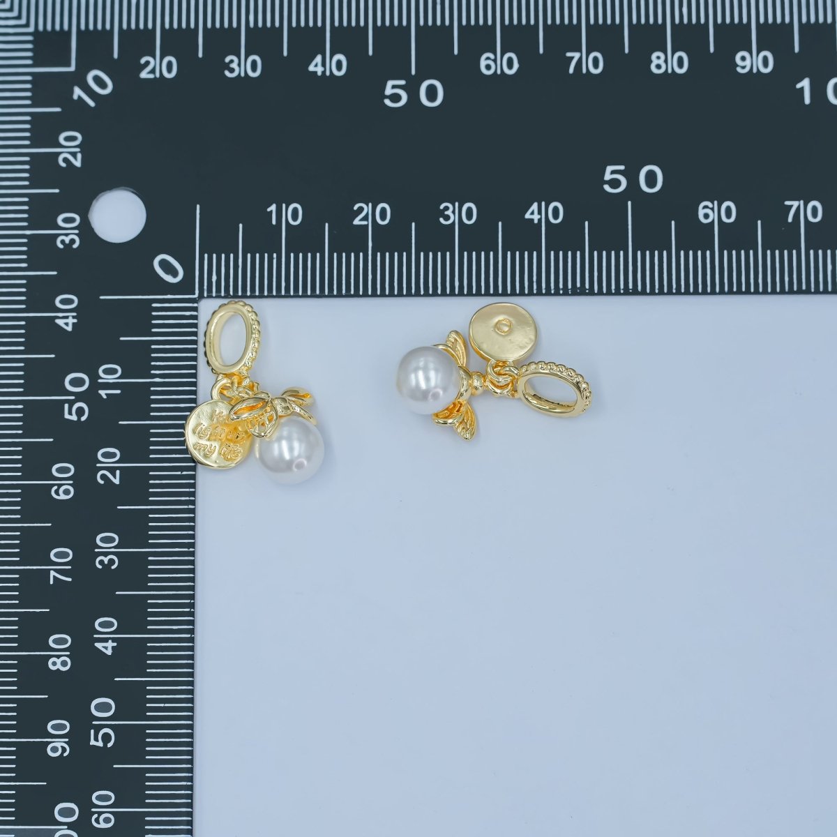 24K Gold Filled Firefly "You Light Up My Life" Script Rhondelle Bail Drop Pendant | AA1501 - DLUXCA