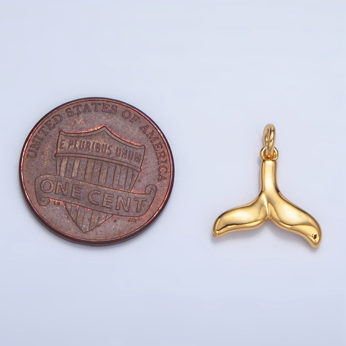 24K Gold Filled Fish Tail Minimalist Multidimensional Charm | W085
