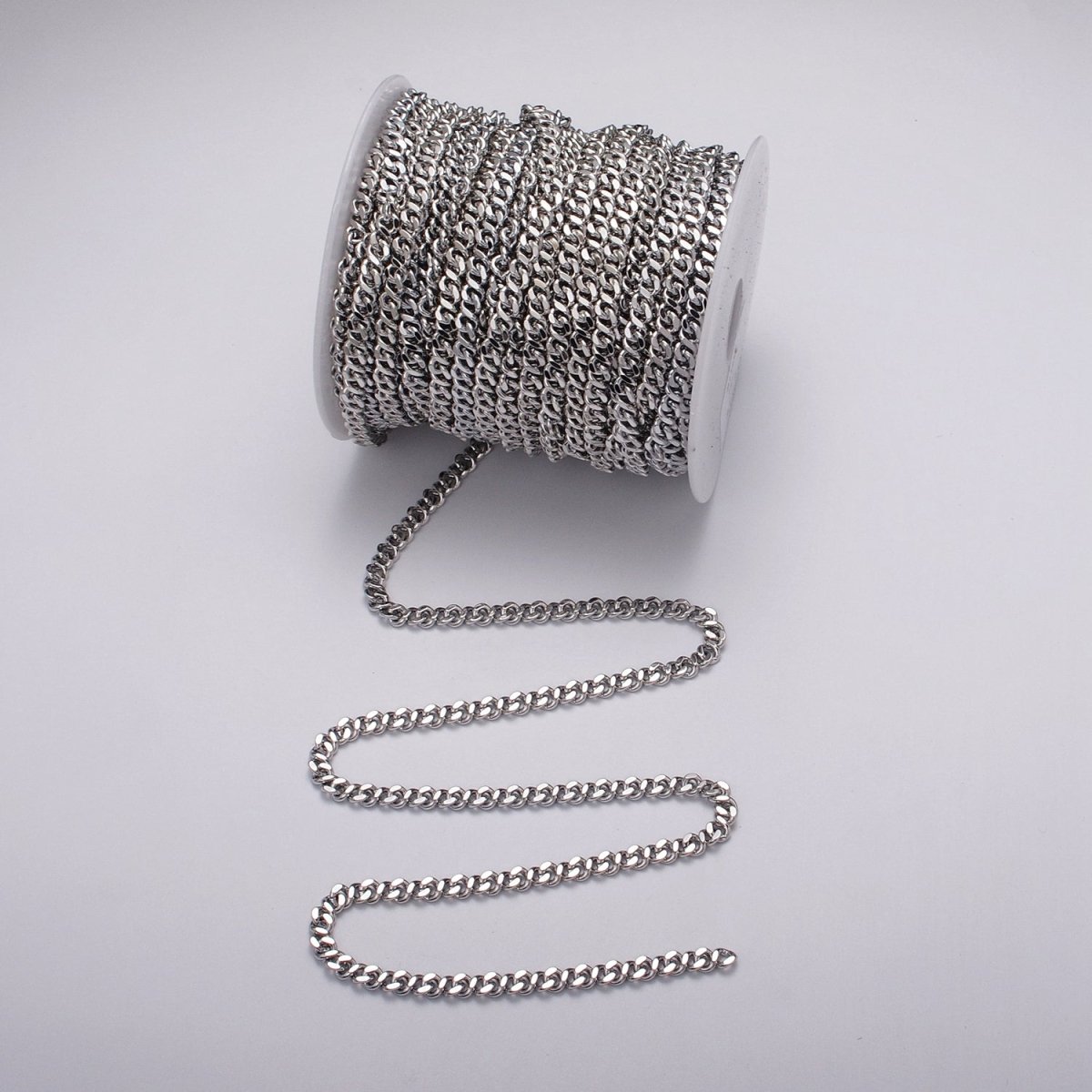 24k Gold Filled Flat Double Curb Figaro Eight Designed Unfinished Chain by Yard in Gold & Silver | ROLL-1053, ROLL-1107 Clearance Pricing