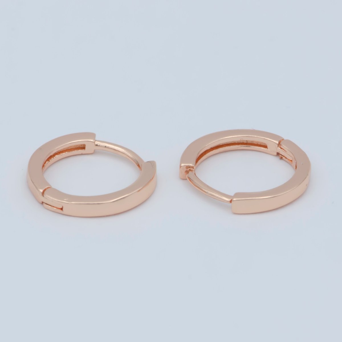 24K Gold Filled Flat Minimalist Huggie Earrings in Gold, Silver & Rose Gold | AB1208 - AB1210