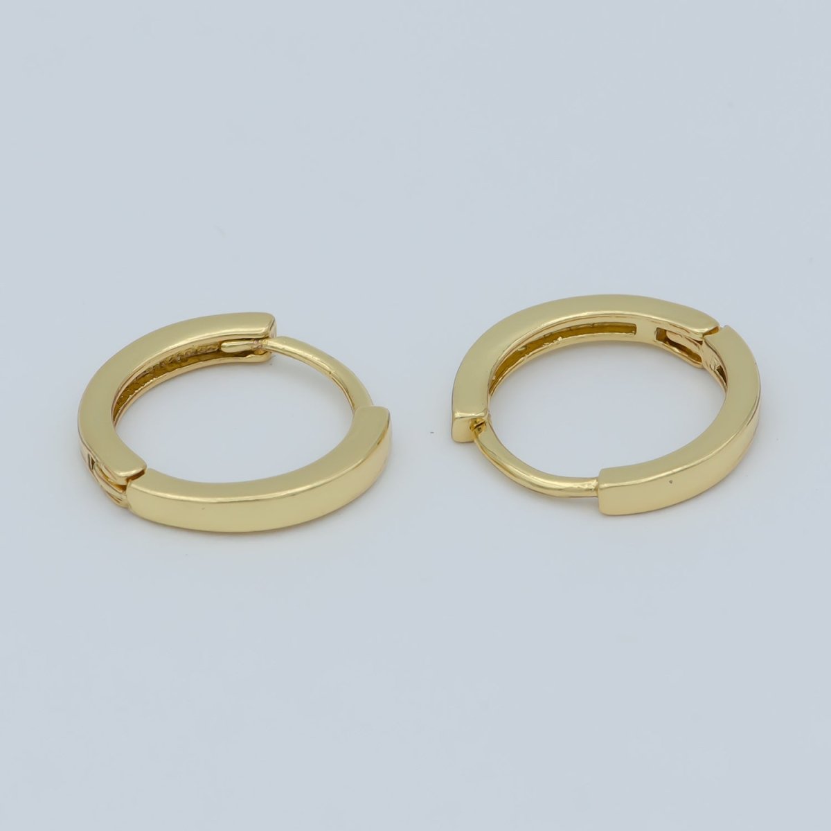24K Gold Filled Flat Minimalist Huggie Earrings in Gold, Silver & Rose Gold | AB1208 - AB1210