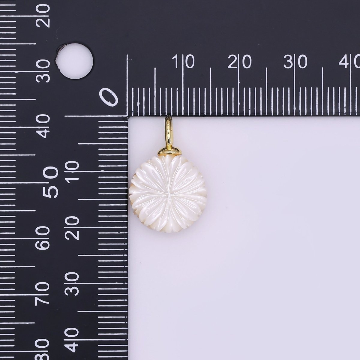 24K Gold Filled Flower Shell Pearl Drop Pendant | P1637 - DLUXCA