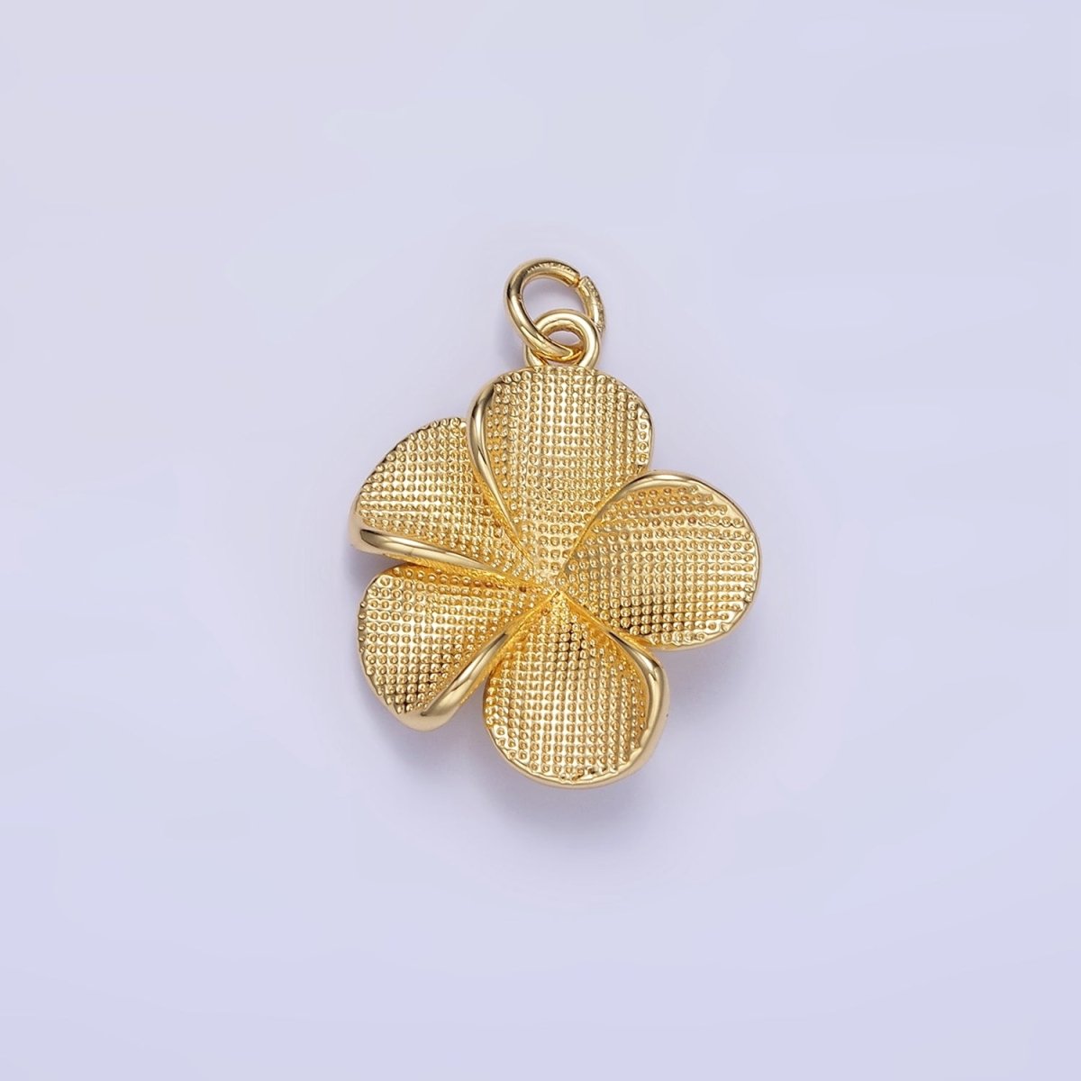 24K Gold Filled Flower Textured Charm in Gold & Silver | C560