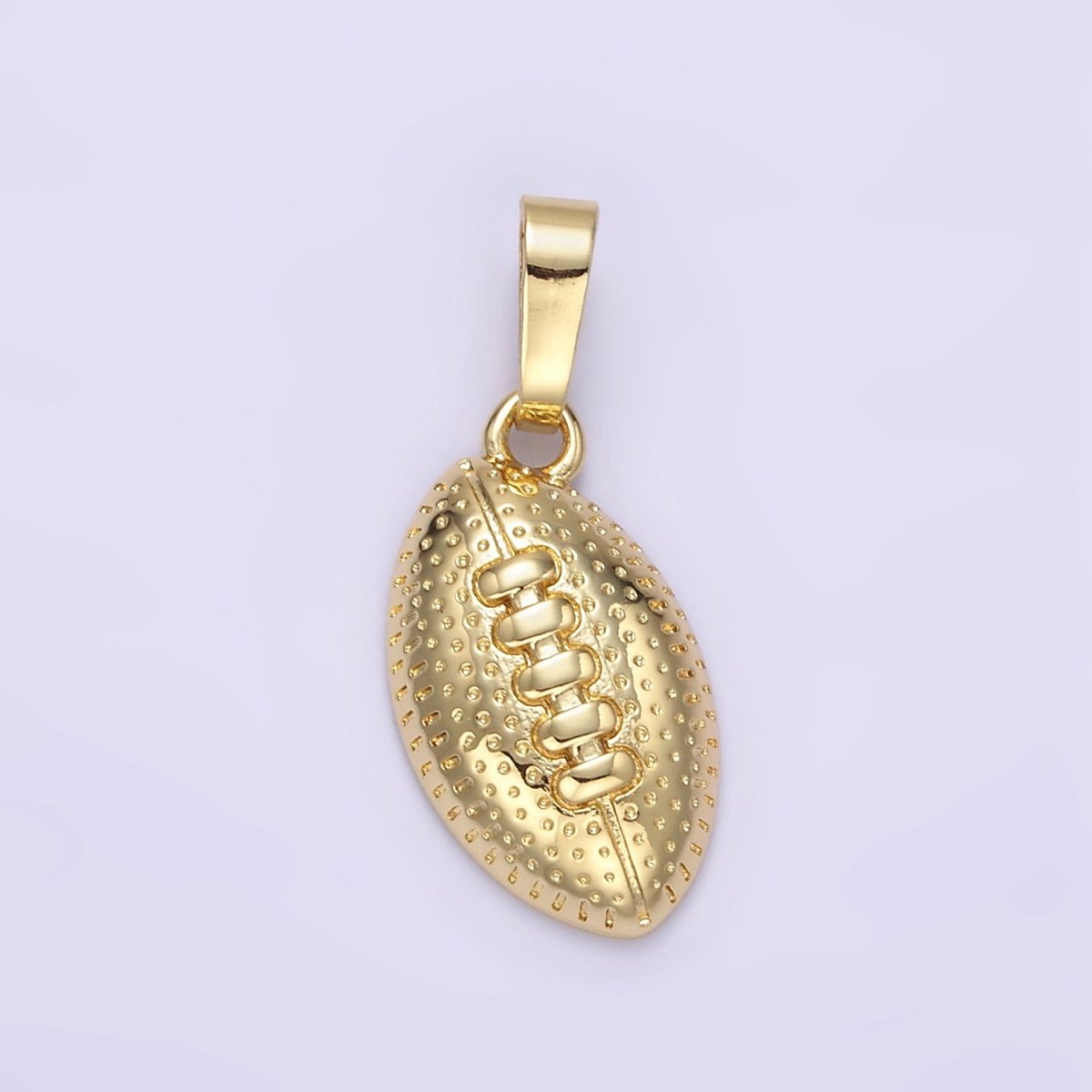 24K Gold Filled Football Sports Equipment Dotted Minimalist Pendant in Gold & Silver | AA1333