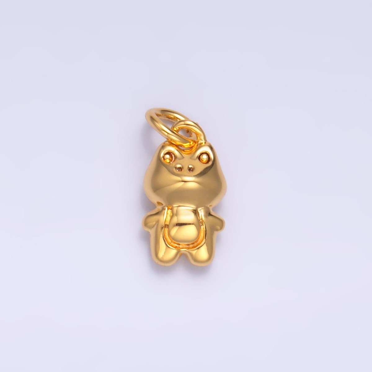 24K Gold Filled Frog Animal 3D Multidimensional Charm in Gold & Silver | W873
