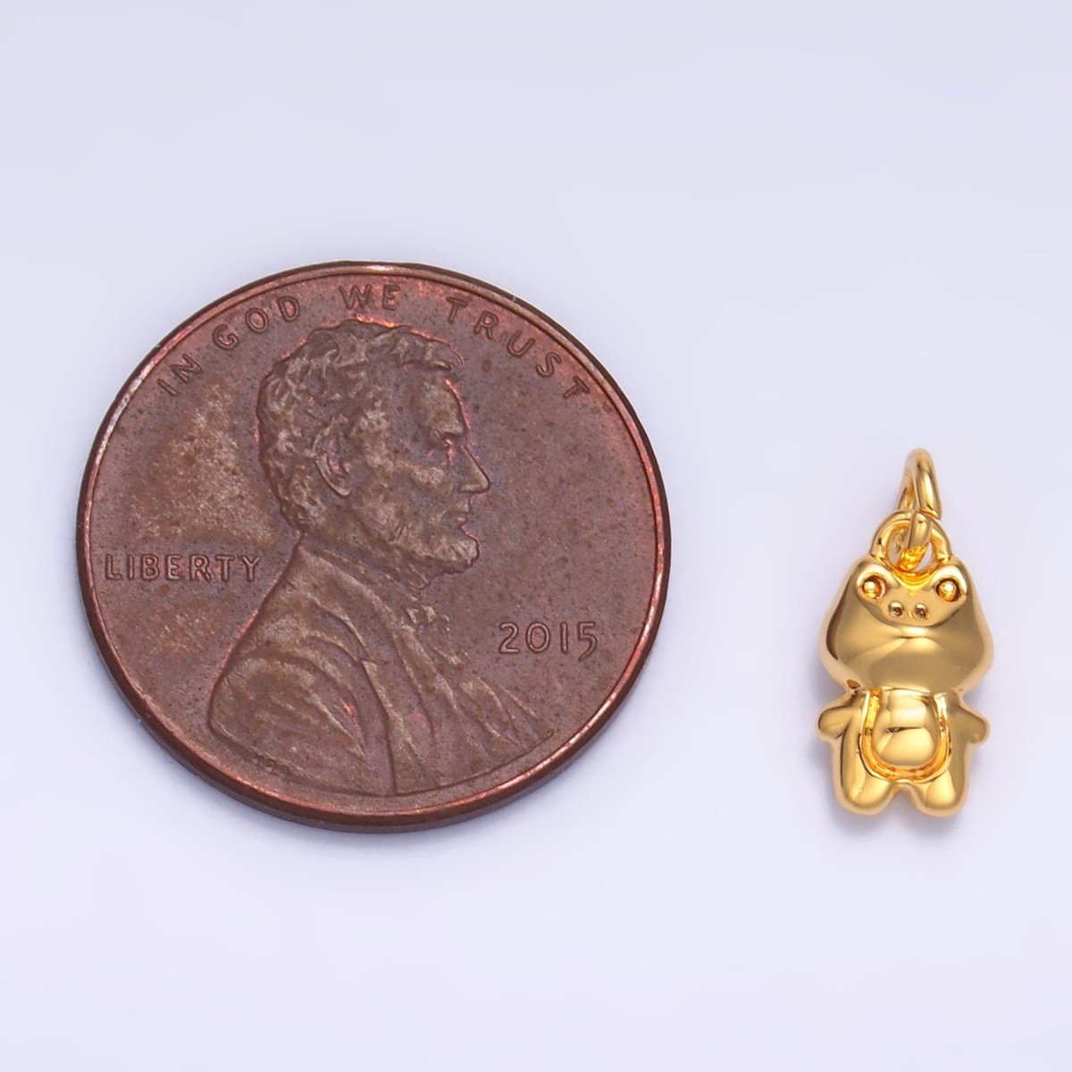 24K Gold Filled Frog Animal 3D Multidimensional Charm in Gold & Silver | W873