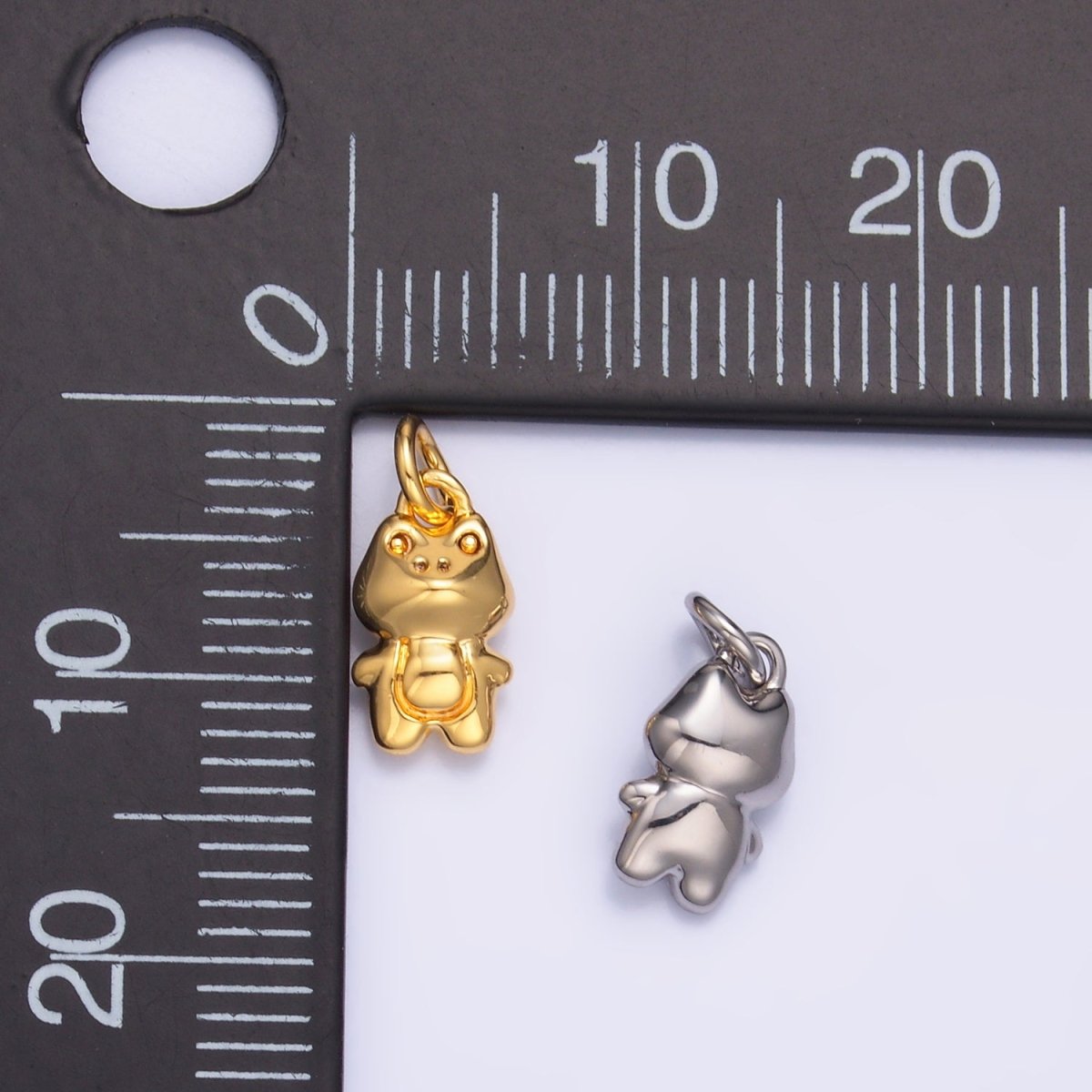 24K Gold Filled Frog Animal 3D Multidimensional Charm in Gold & Silver | W873