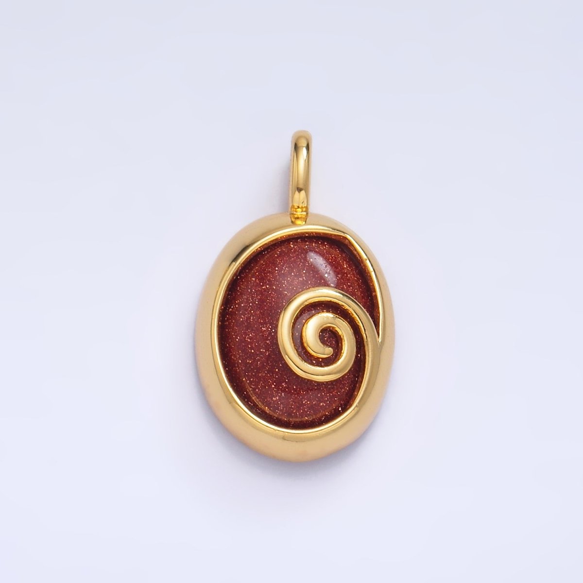 24K Gold Filled Gemstone Cabochon Curl Bezel Pendant | AA1047 - AA1051