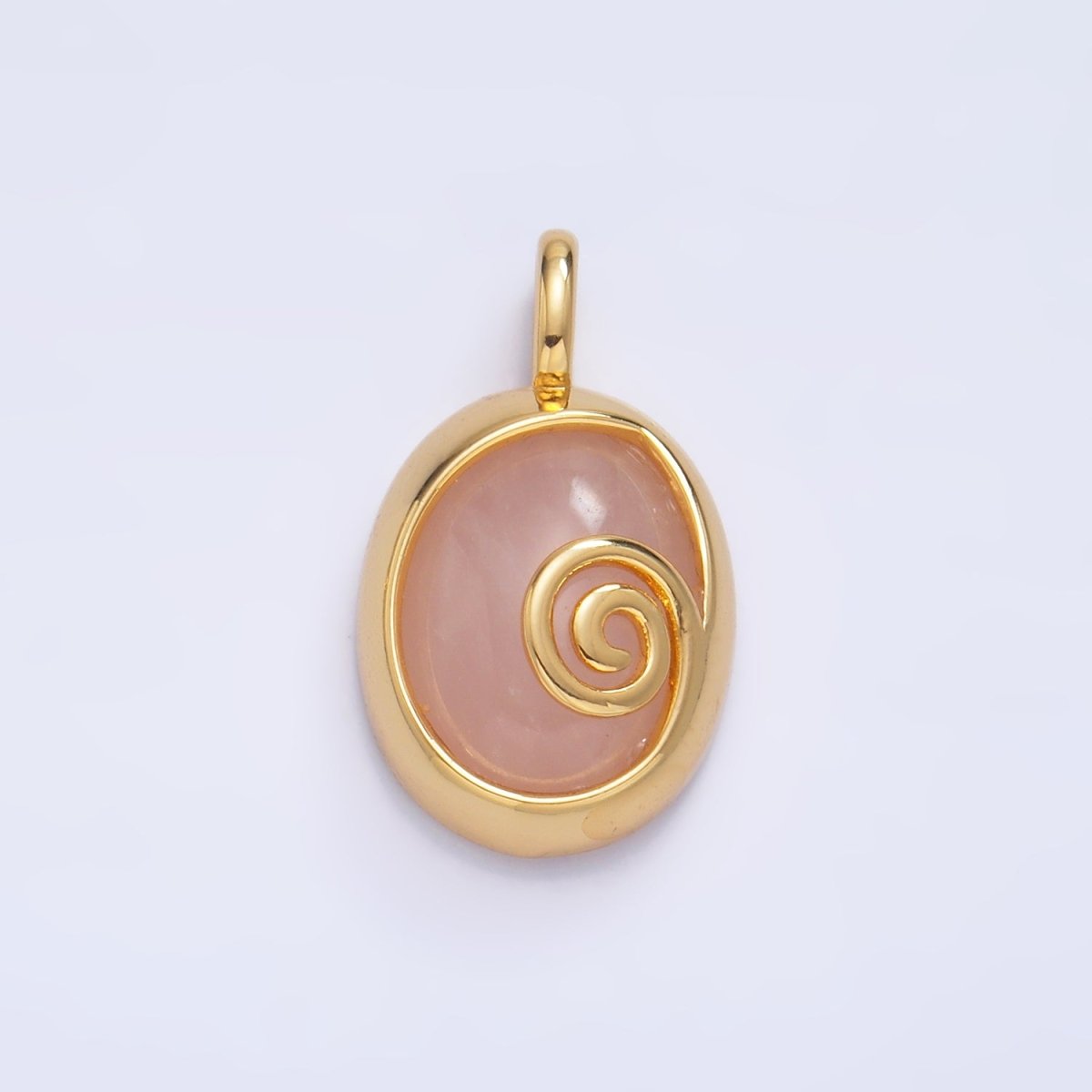 24K Gold Filled Gemstone Cabochon Curl Bezel Pendant | AA1047 - AA1051