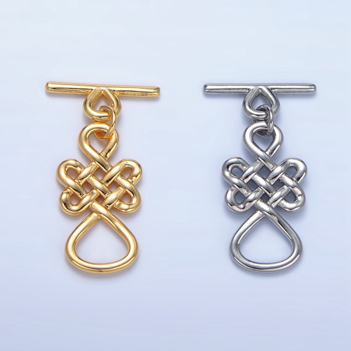 24K Gold Filled Geometric Artisan Toggle Clasps Closure in Gold & Silver | Z494