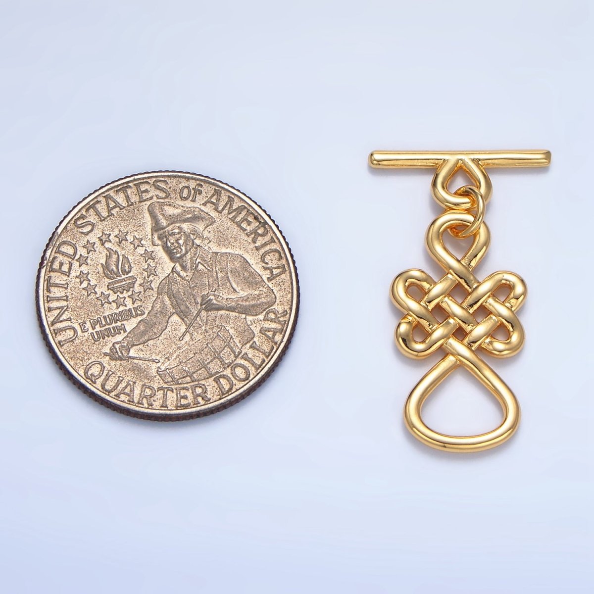 24K Gold Filled Geometric Artisan Toggle Clasps Closure in Gold & Silver | Z494