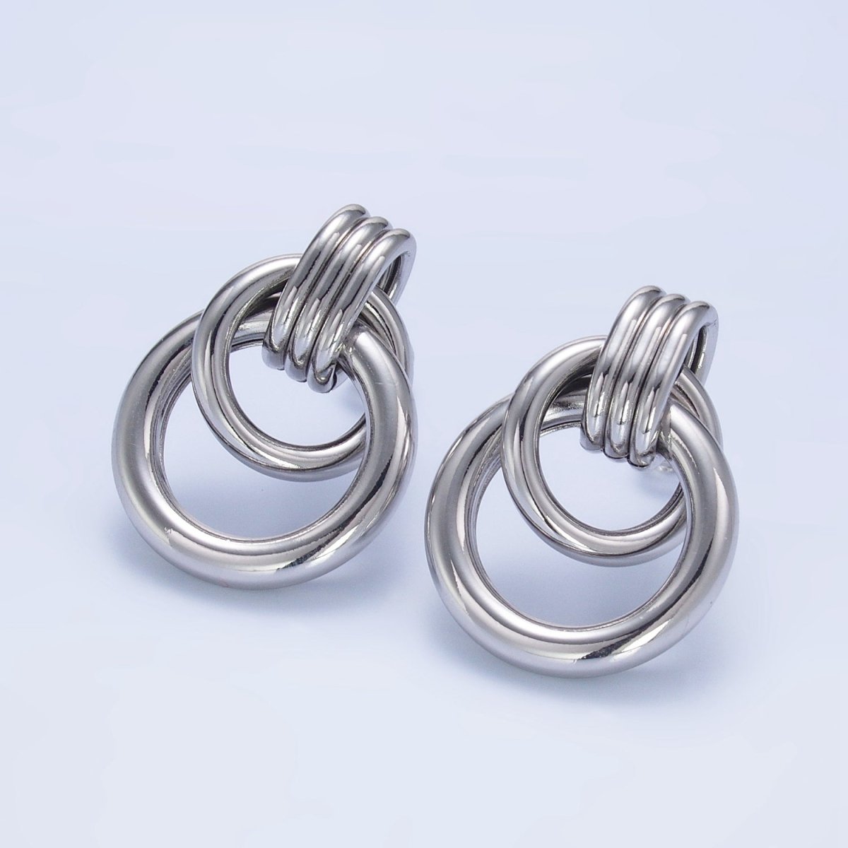 24K Gold Filled Geometric Circular Stud Earrings in Gold, Silver & Mixed Metal | P361 P362 V249