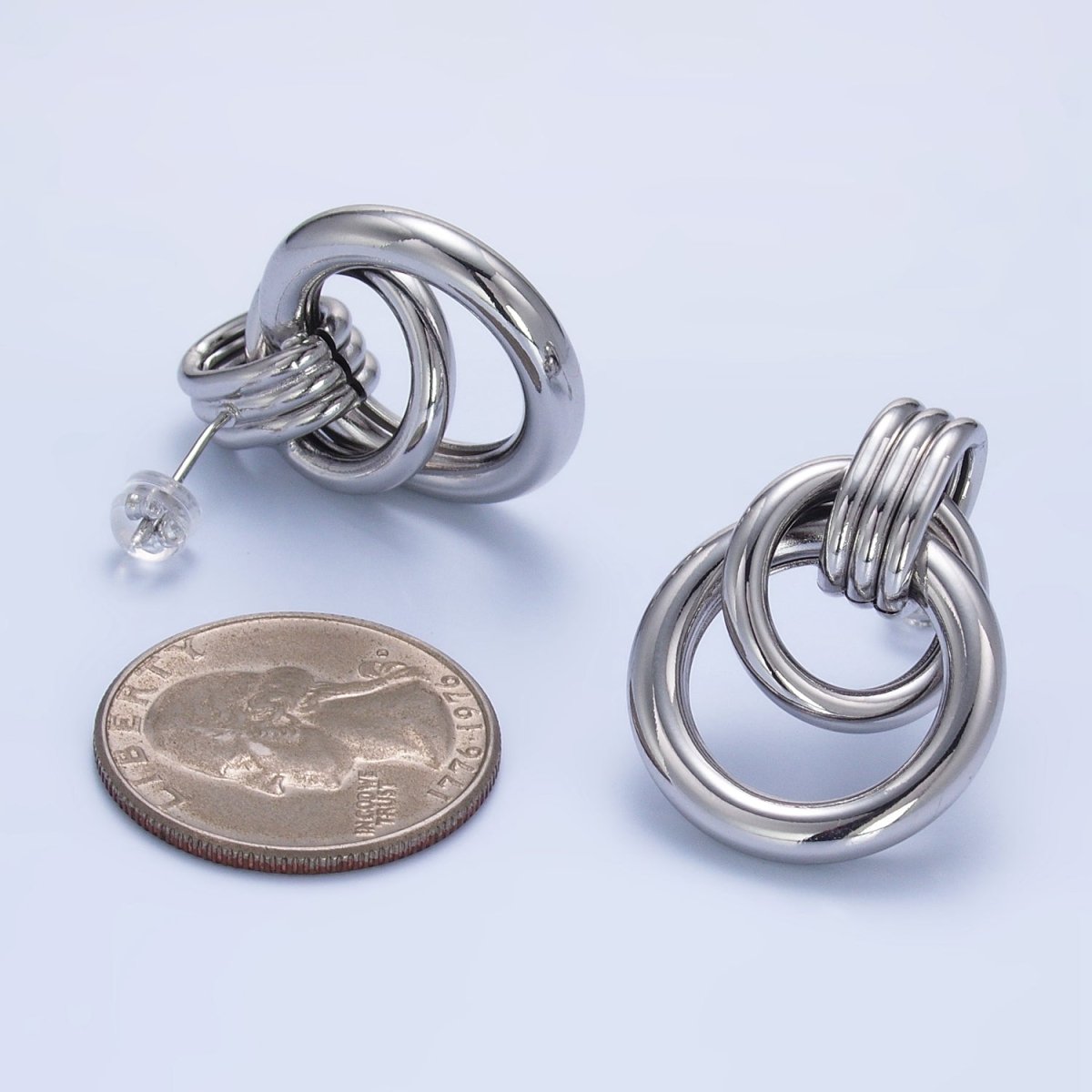 24K Gold Filled Geometric Circular Stud Earrings in Gold, Silver & Mixed Metal | P361 P362 V249