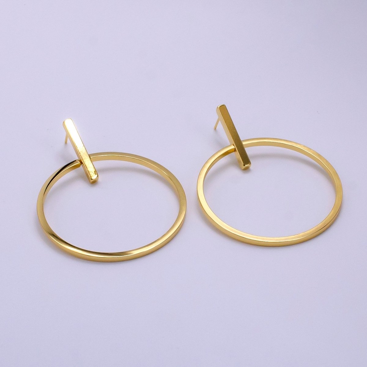 24K Gold Filled Geometric Drop Stud Earrings | AE368