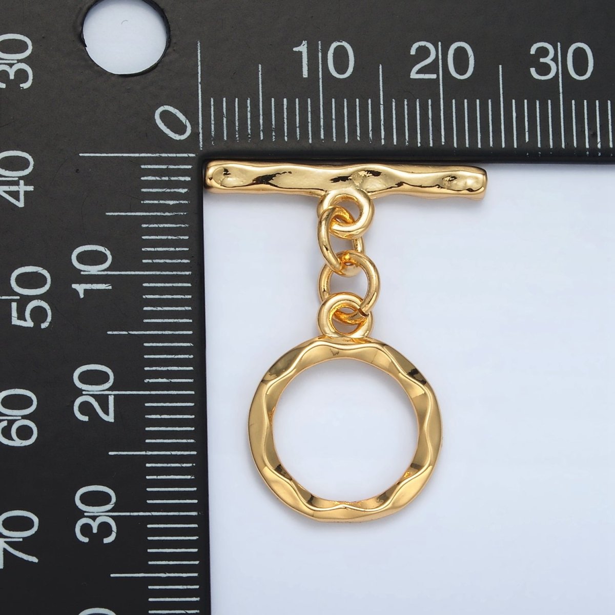 24K Gold Filled Geometric Hammered Toggle Clasps Closure Findings in Gold & Silver | Z845