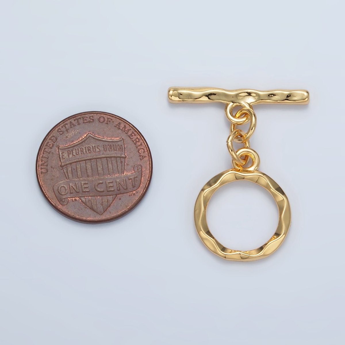 24K Gold Filled Geometric Hammered Toggle Clasps Closure Findings in Gold & Silver | Z845