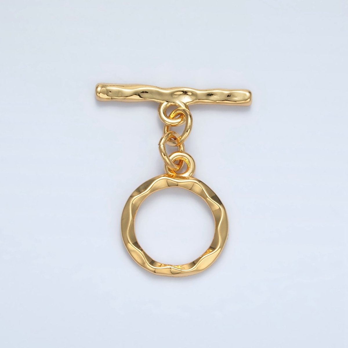 24K Gold Filled Geometric Hammered Toggle Clasps Closure Findings in Gold & Silver | Z845