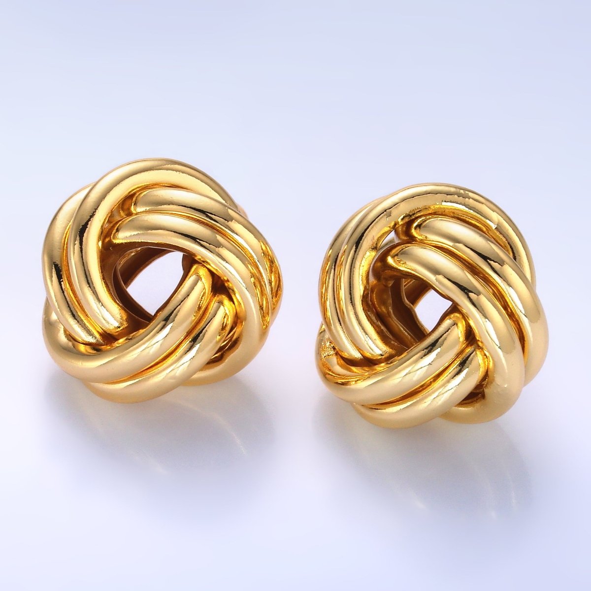 24K Gold Filled Geometric Knot Stud Earrings | AB1106 - DLUXCA