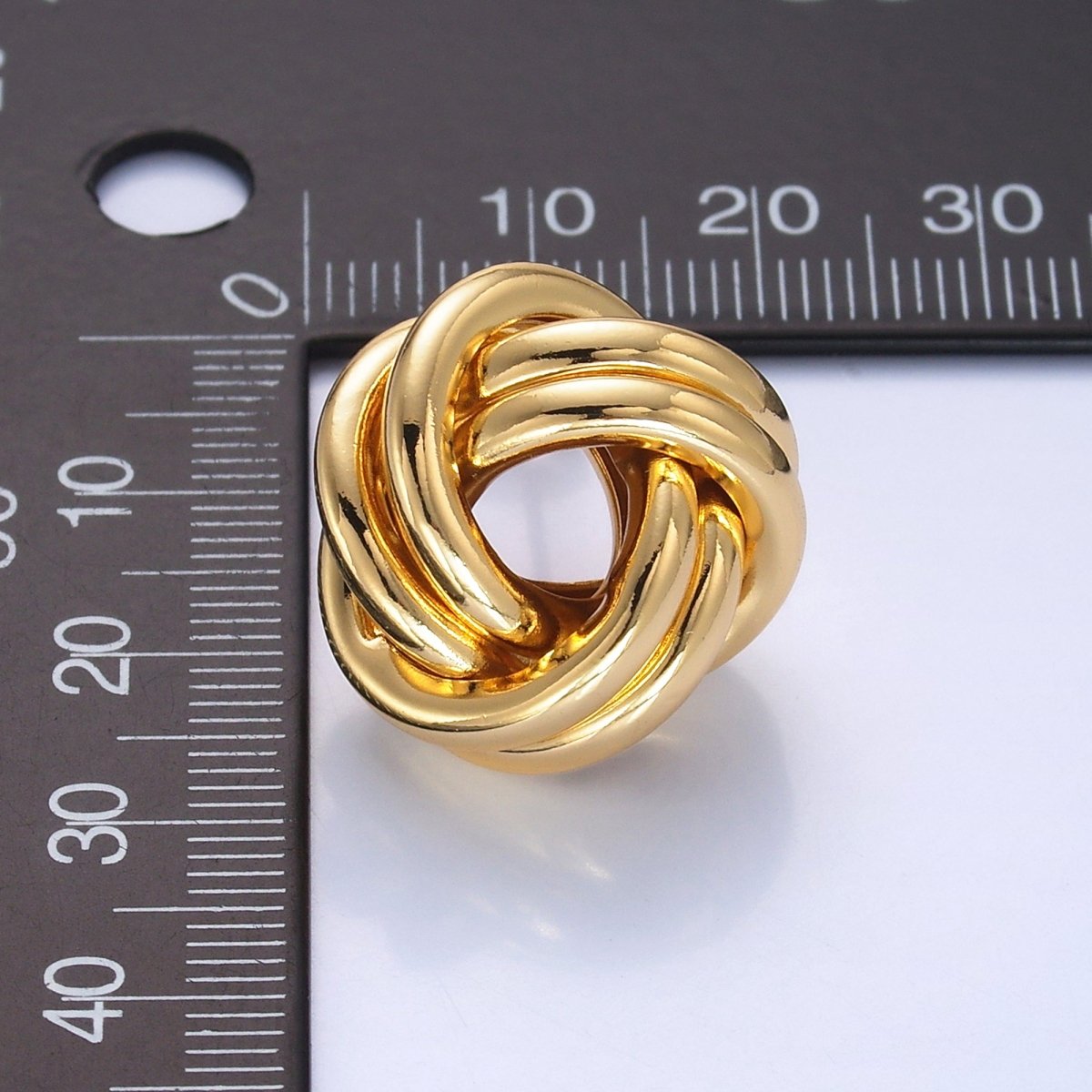 24K Gold Filled Geometric Knot Stud Earrings | AB1106 - DLUXCA