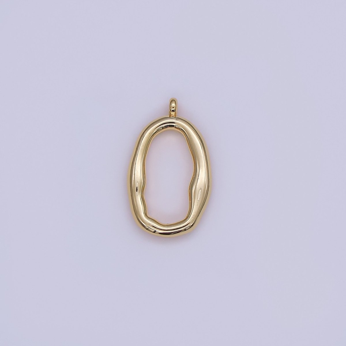 24K Gold Filled Geometric Molten Oblong Charm | M141 - DLUXCA