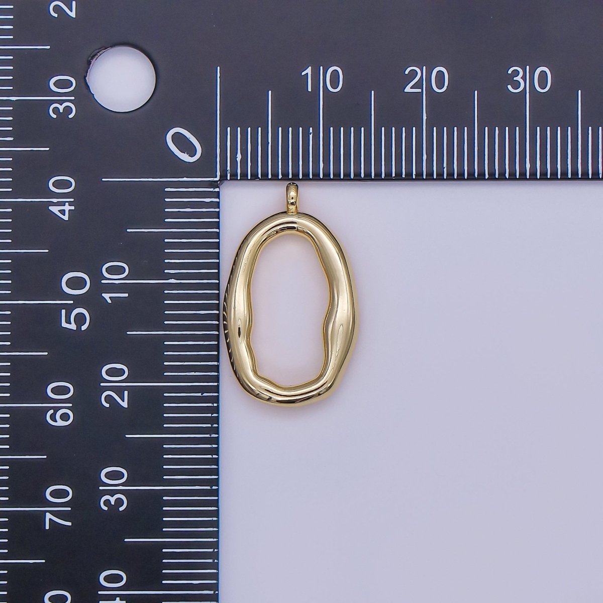 24K Gold Filled Geometric Molten Oblong Charm | M141 - DLUXCA