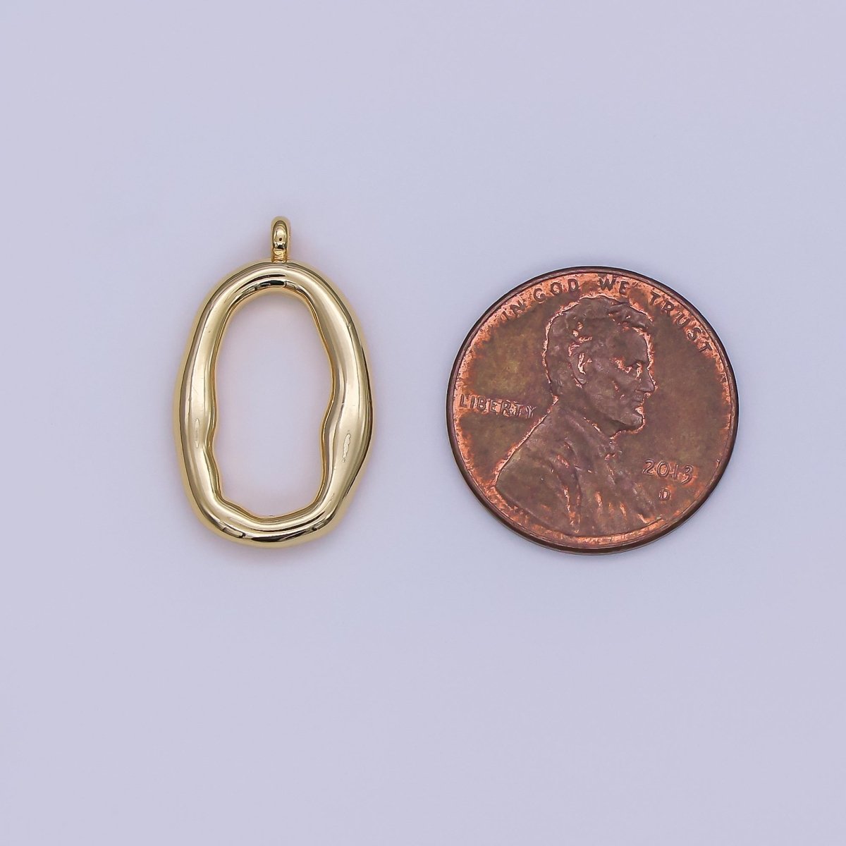 24K Gold Filled Geometric Molten Oblong Charm | M141 - DLUXCA