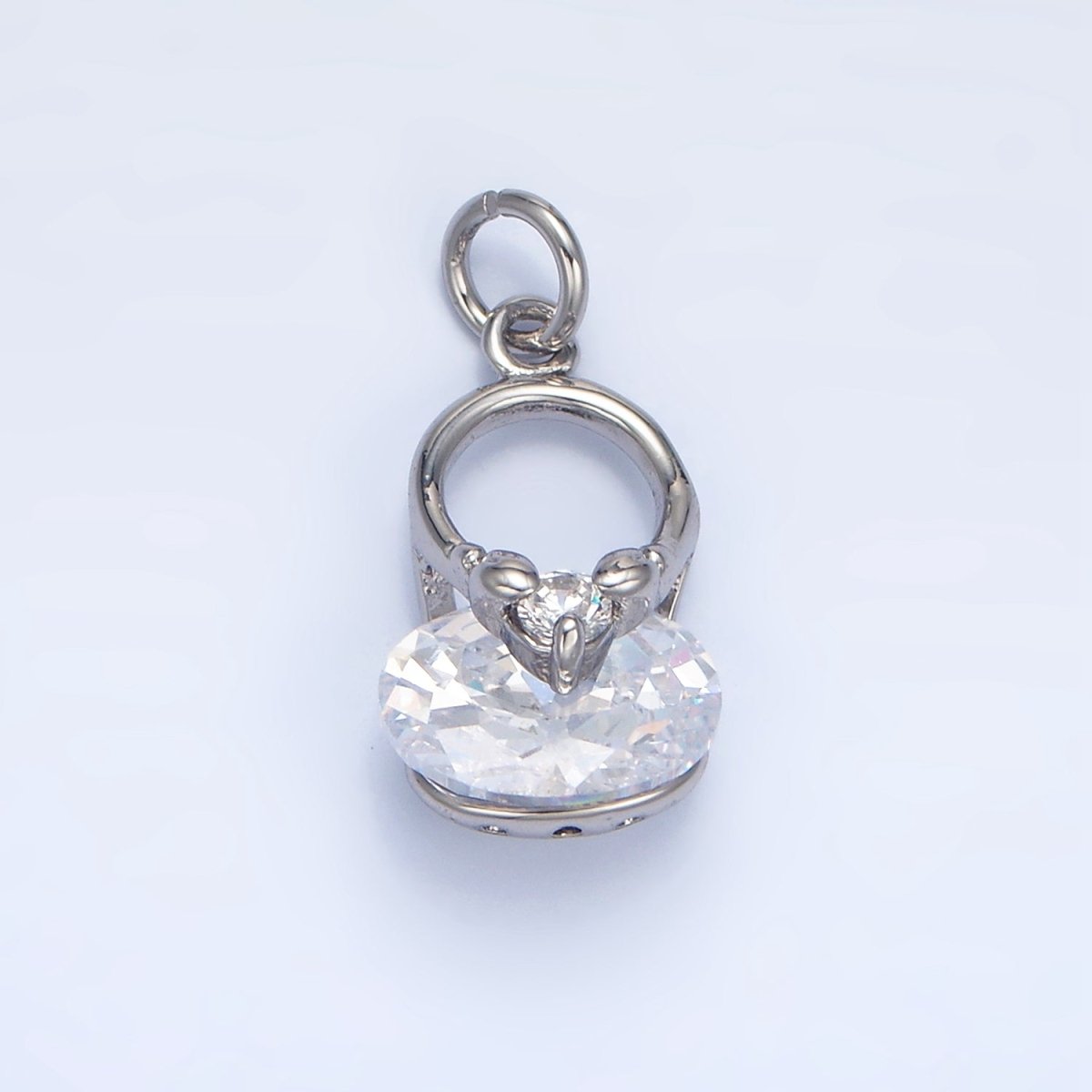 24K Gold Filled Geometric Mouse CZ Charm in Gold & Silver | W064