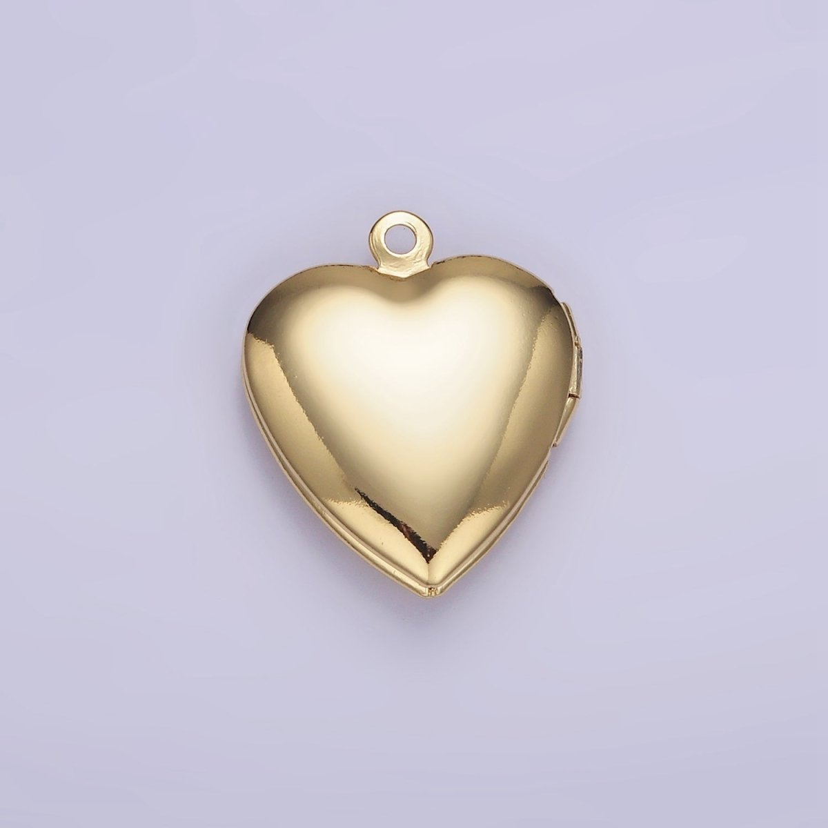 14K Gold Filled Geometric Rhombus Indent Heart Locket Charm in Gold & Silver | D410