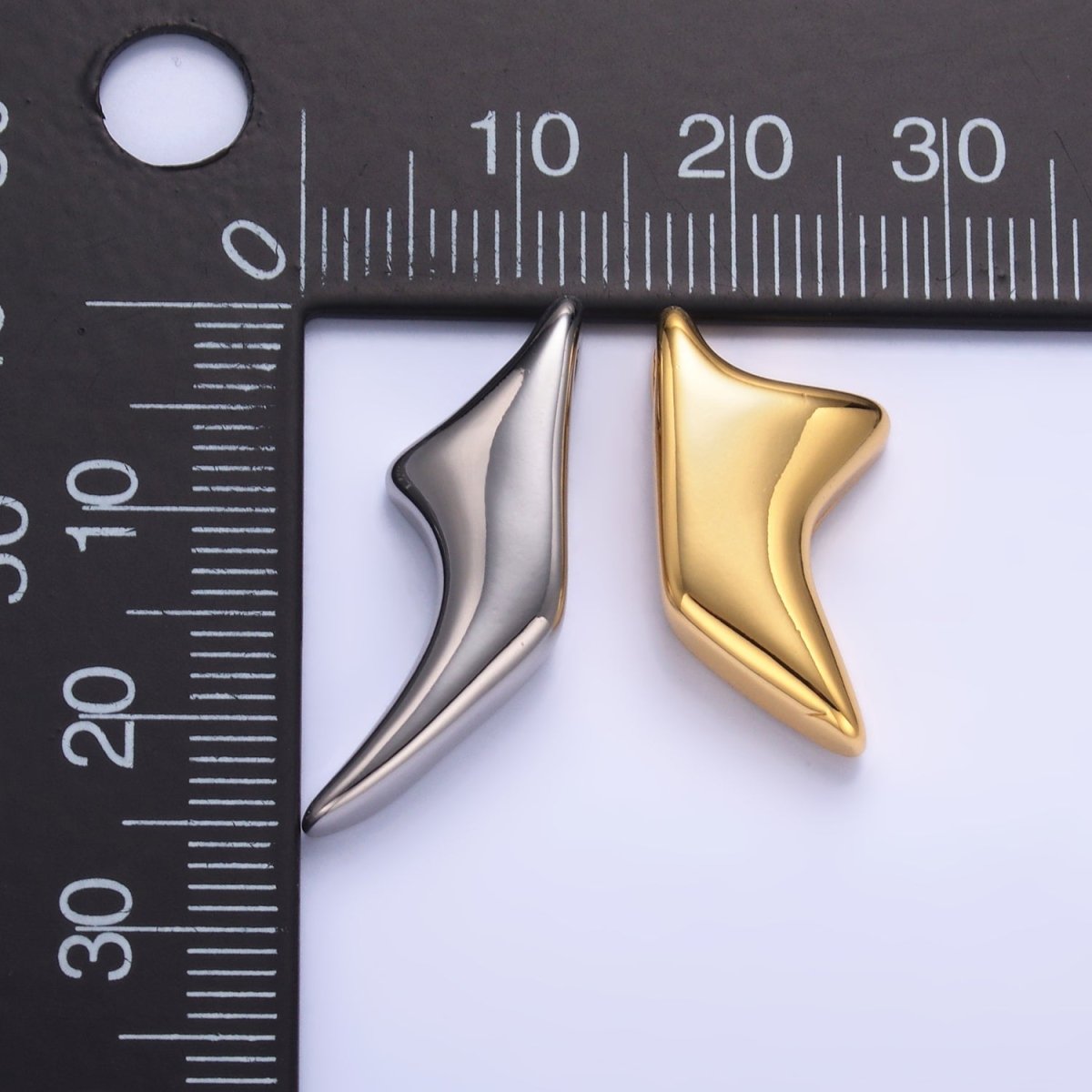 24K Gold Filled Geometric Star Mixed Metal Slide Charm Set | W823 - DLUXCA