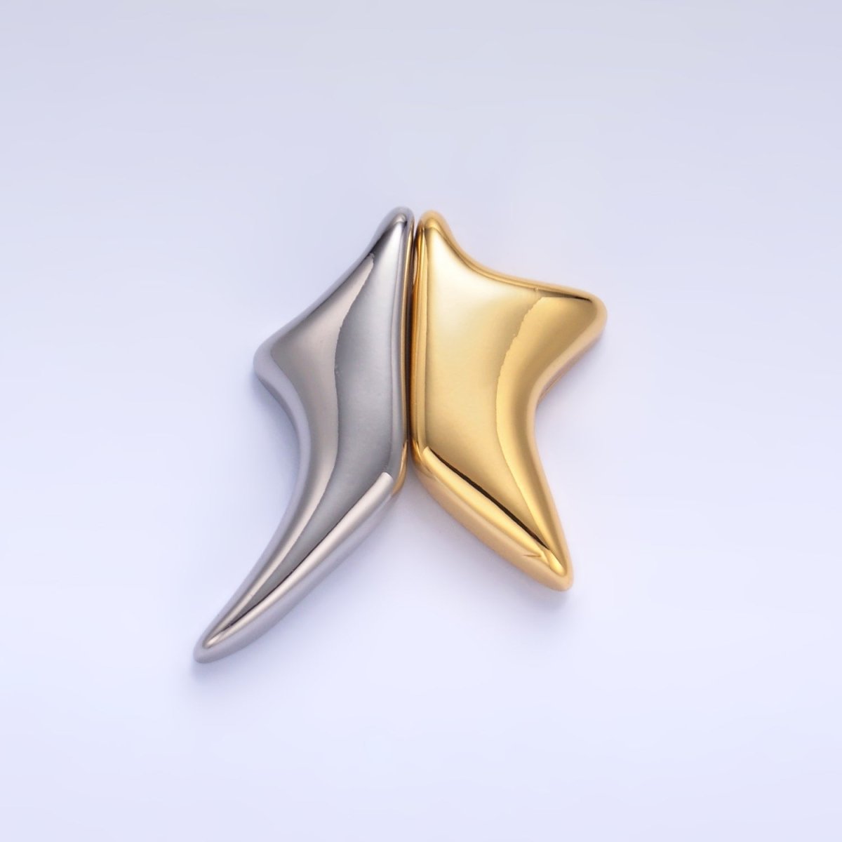 24K Gold Filled Geometric Star Mixed Metal Slide Charm Set | W823 - DLUXCA