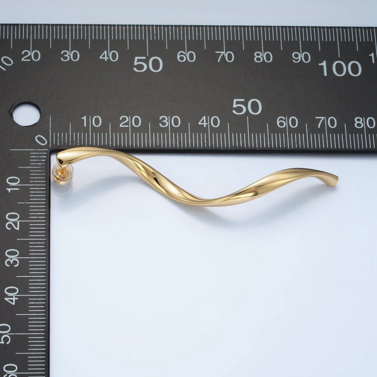 24K Gold Filled Geometric Wavy Stud Earrings in Gold & Silver | AD600 AD601