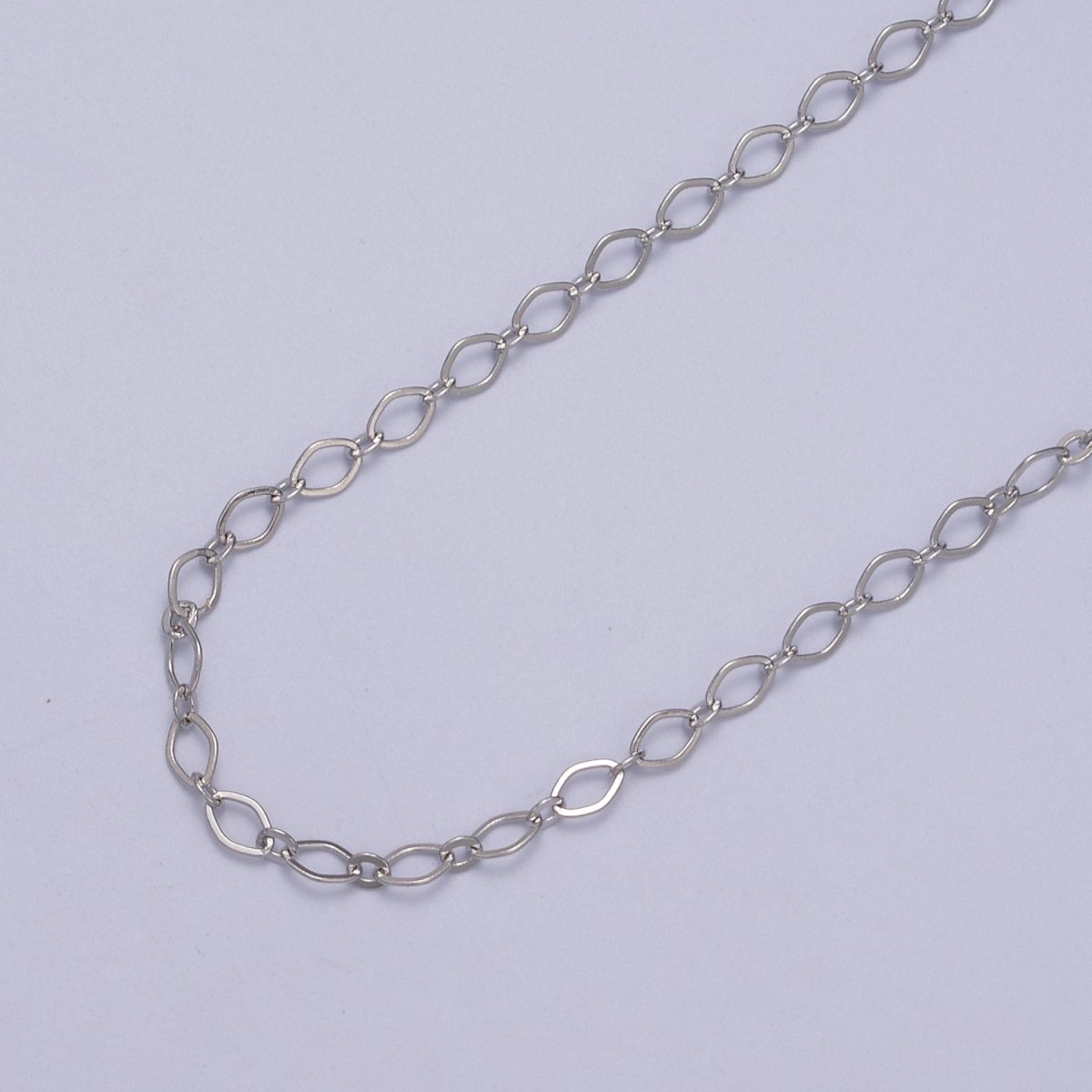24k Gold Filled Gold Oval Rhombus Chain by Yard, Oval Link, Wholesale Bulk Roll Chain for Jewelry Making, Width 3.3mm | ROLL-611 ROLL-612