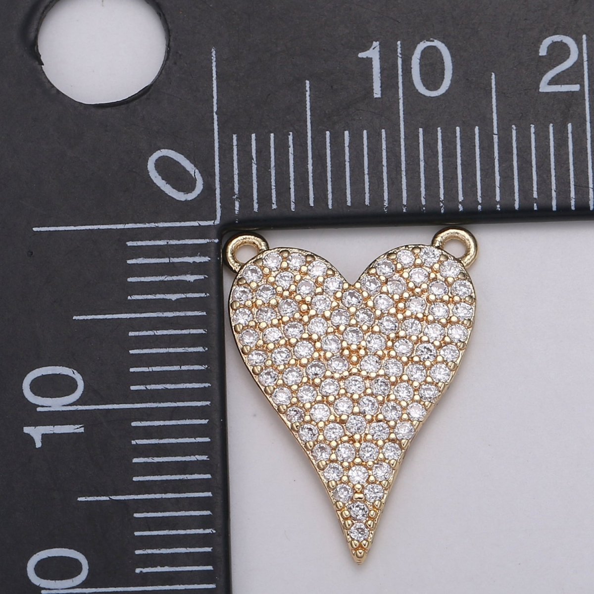 24K Gold Filled Golden Heart Love Connector Micro Pave CZ DIY Charm Necklace Bracelet Earrings Findings for Jewelry Making F-572