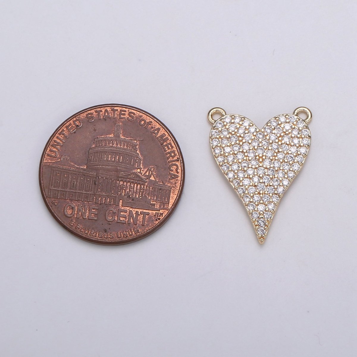 24K Gold Filled Golden Heart Love Connector Micro Pave CZ DIY Charm Necklace Bracelet Earrings Findings for Jewelry Making F-572