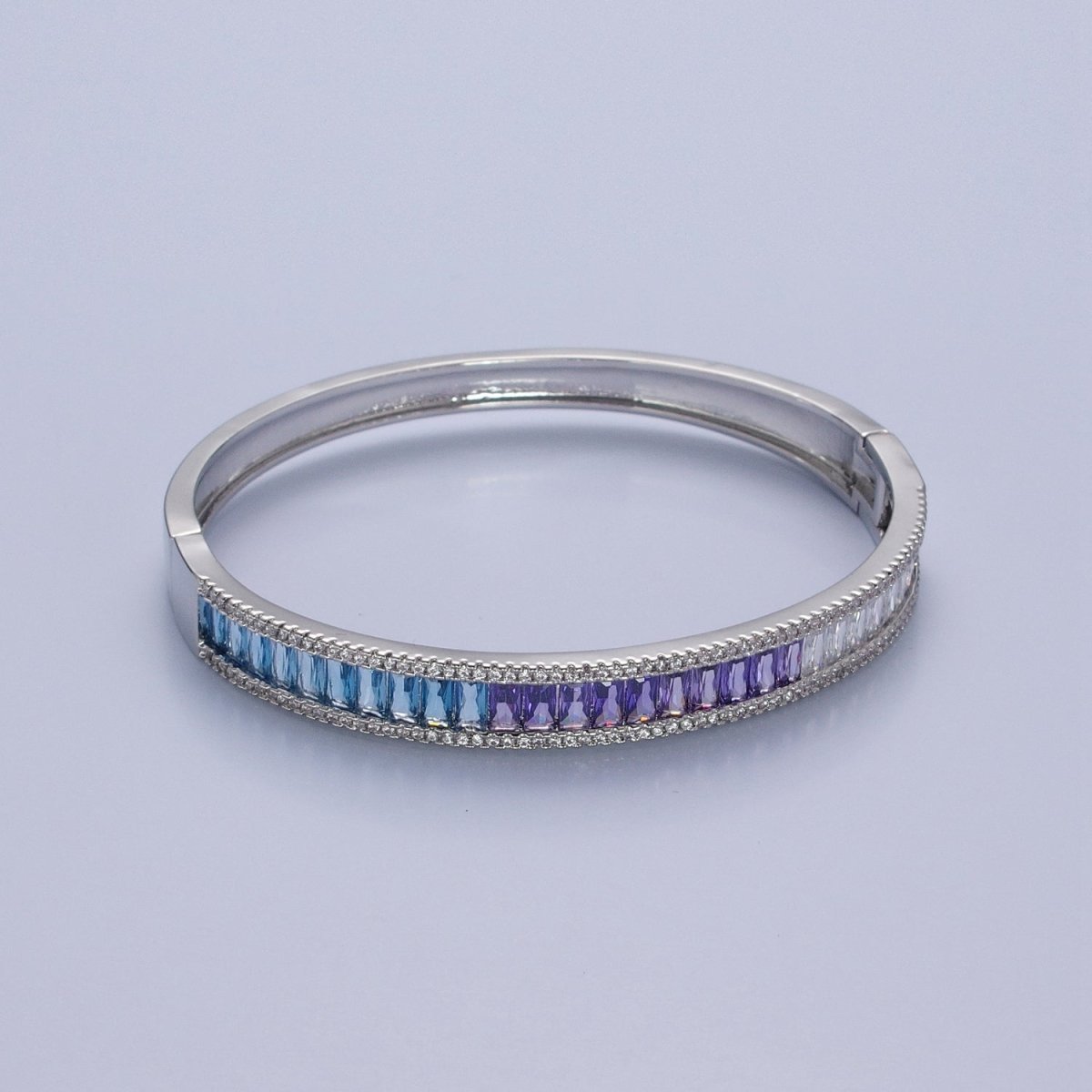 24K Gold Filled Gradient Baguette CZ  Bracelet Bangle, Ombre Tennis Bracelet | WA-978 WA-979 WA-980 WA-981 Clearance Pricing