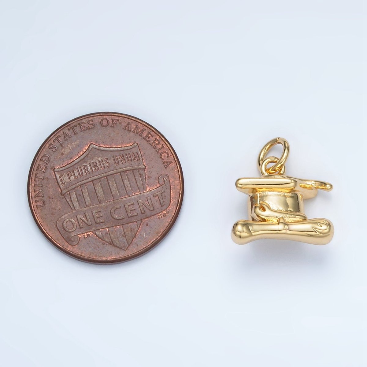 24K Gold Filled Graduation Cap Mini Charm in Gold & Silver | AG864