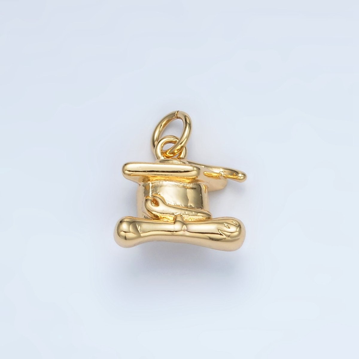 24K Gold Filled Graduation Cap Mini Charm in Gold & Silver | AG864