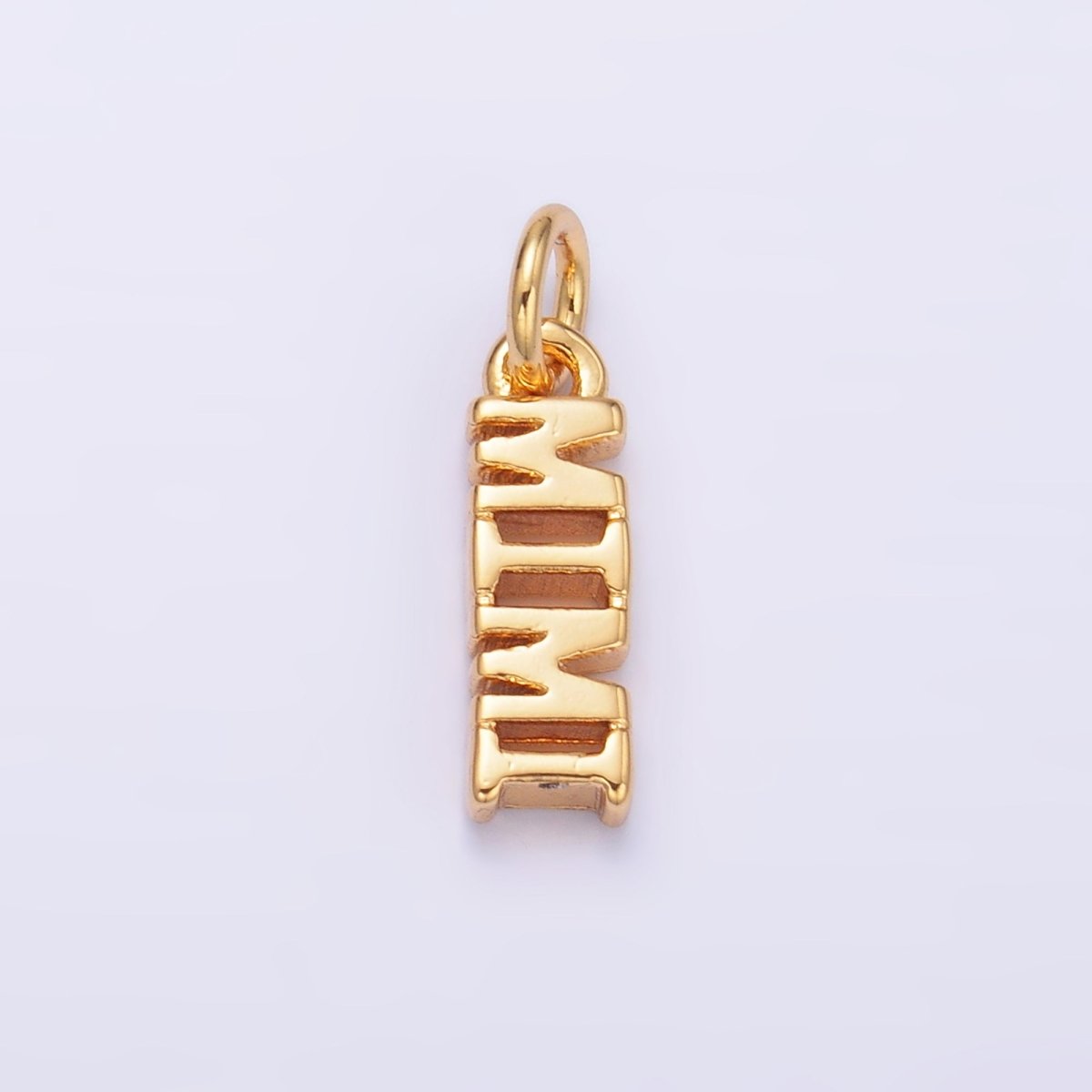 24K Gold Filled Grandmother "MIMI" Script Charm in Gold & Silver | W425