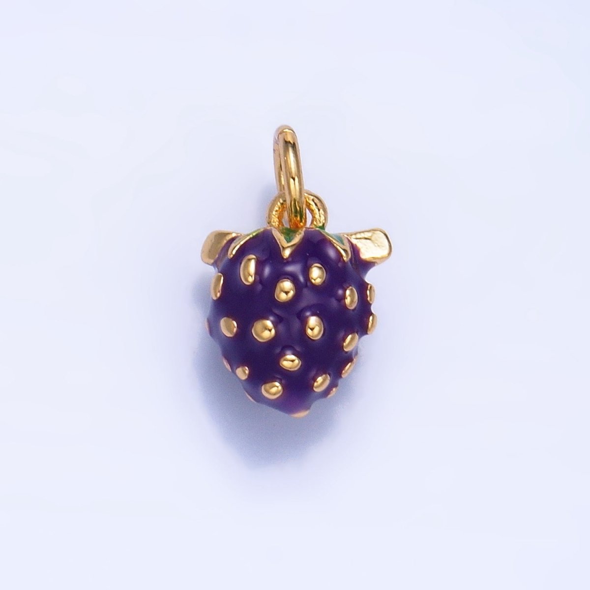 24K Gold Filled Grape Fruit Enamel Mini Multidimensional Charm | W060