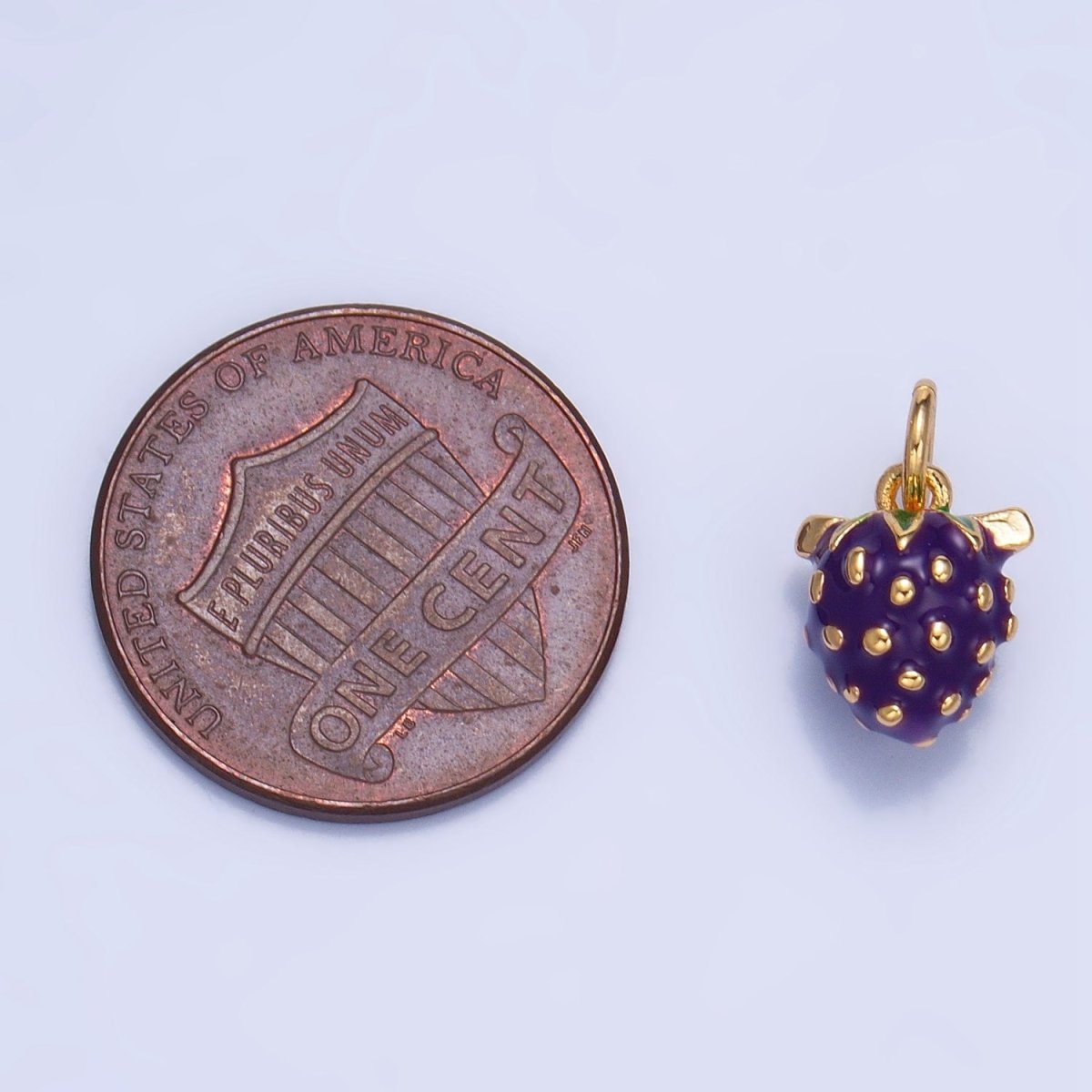 24K Gold Filled Grape Fruit Enamel Mini Multidimensional Charm | W060