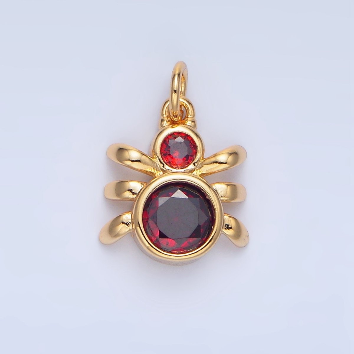 24K Gold Filled Green, Black, Red CZ Insect Spider Charm | X886 - X901