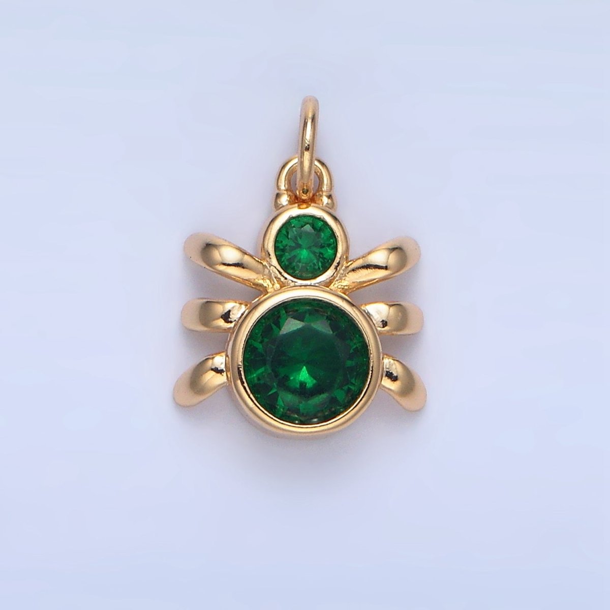 24K Gold Filled Green, Black, Red CZ Insect Spider Charm | X886 - X901