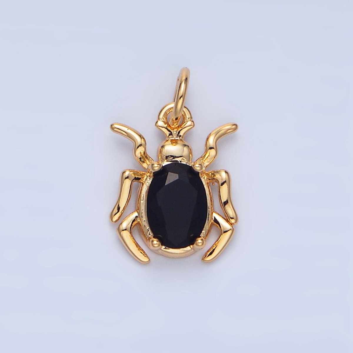 24K Gold Filled Green, Black, Red CZ Spider Insect Charm | X902 - X904