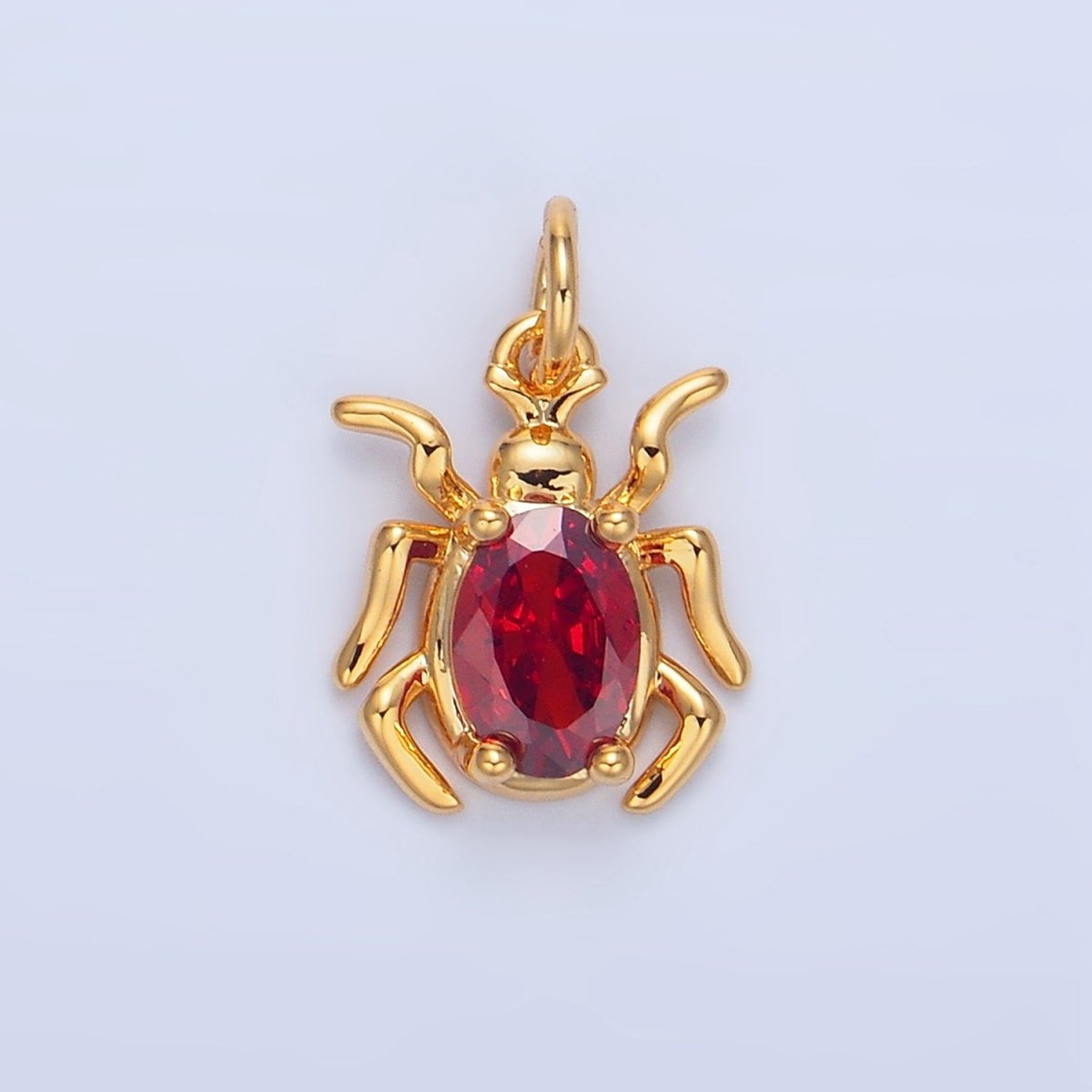 24K Gold Filled Green, Black, Red CZ Spider Insect Charm | X902 - X904